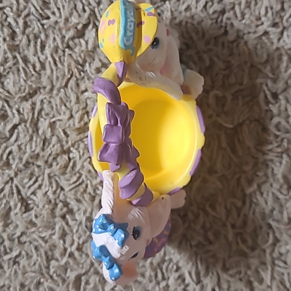 Hallmark 1991 Crayola Bunny Figurine - Bunny Easter Basket by Binney and Smith - Picture 7 of 9